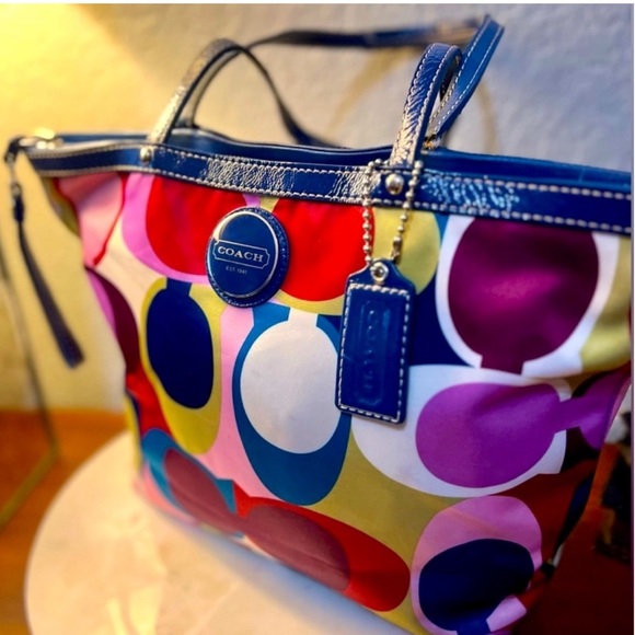 EUC Multi Color Monogramed Tote - Picture 5 of 10